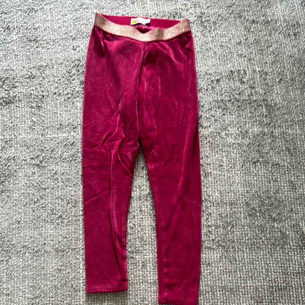 Boden Pink and Gold Leggings Luxurious Velvet Design